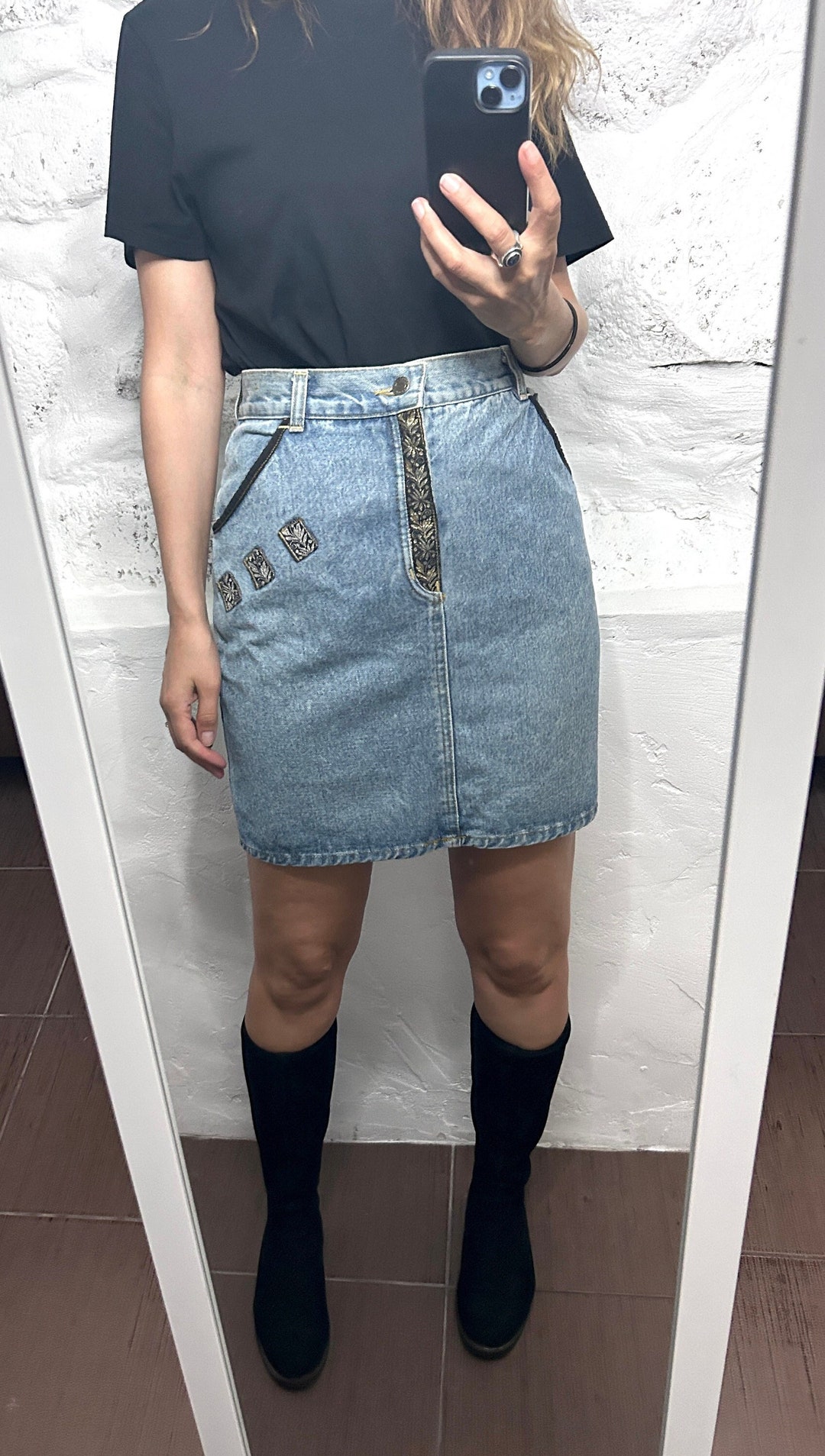 スカート left hand twill pencil denim skirt left hand twill pencil denim skirt