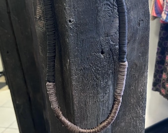 Recycled Fiber Necklace:  Minimalist Earthy Statement Piece
