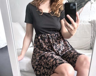 Y2K Chaps Women's Black White Floral Babydoll Dress Short Sleeve Small NWT - Etsy Y2K Chaps Women's Black White Floral Babydoll Dress Short Sleeve Small NWT - Etsy