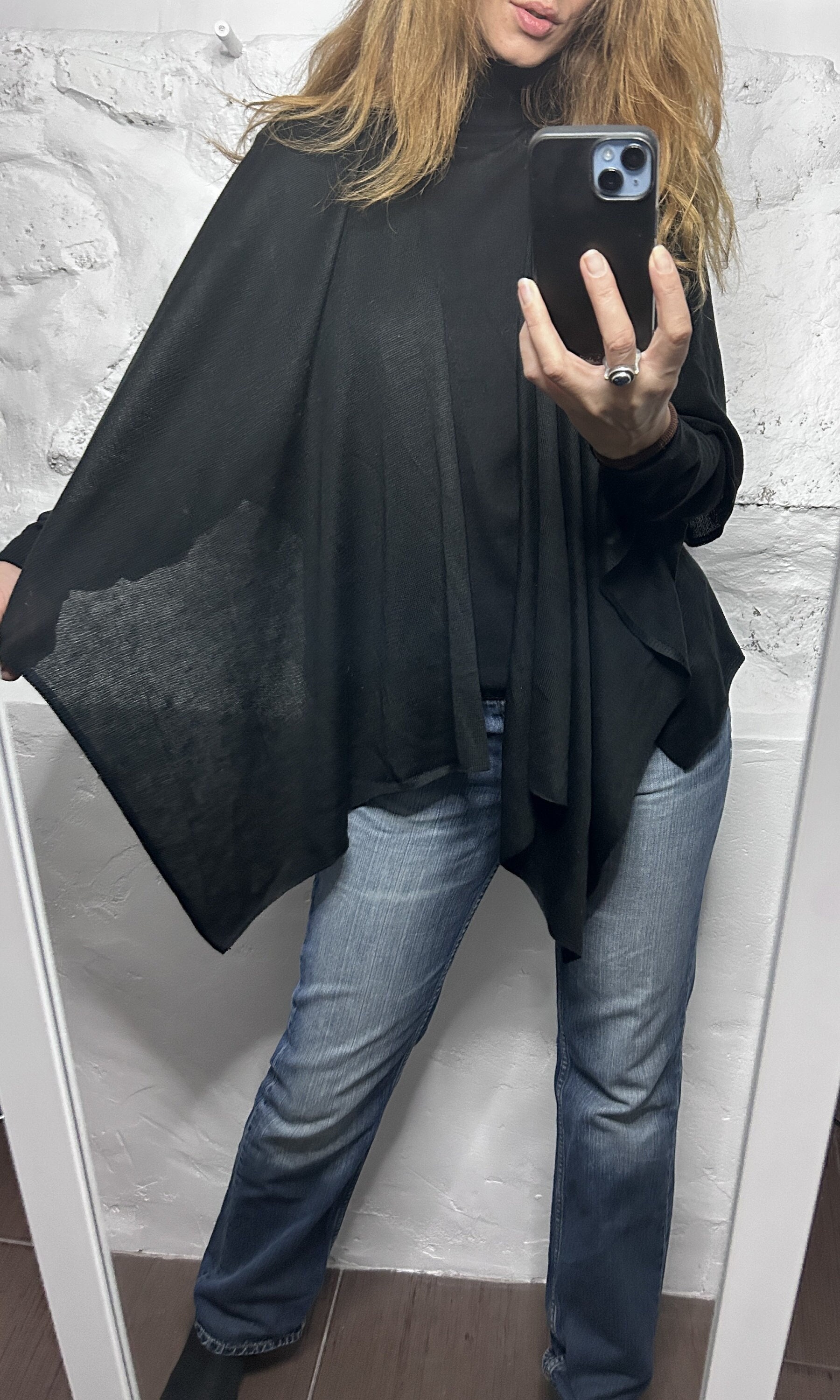 Sheer black poncho Etsy