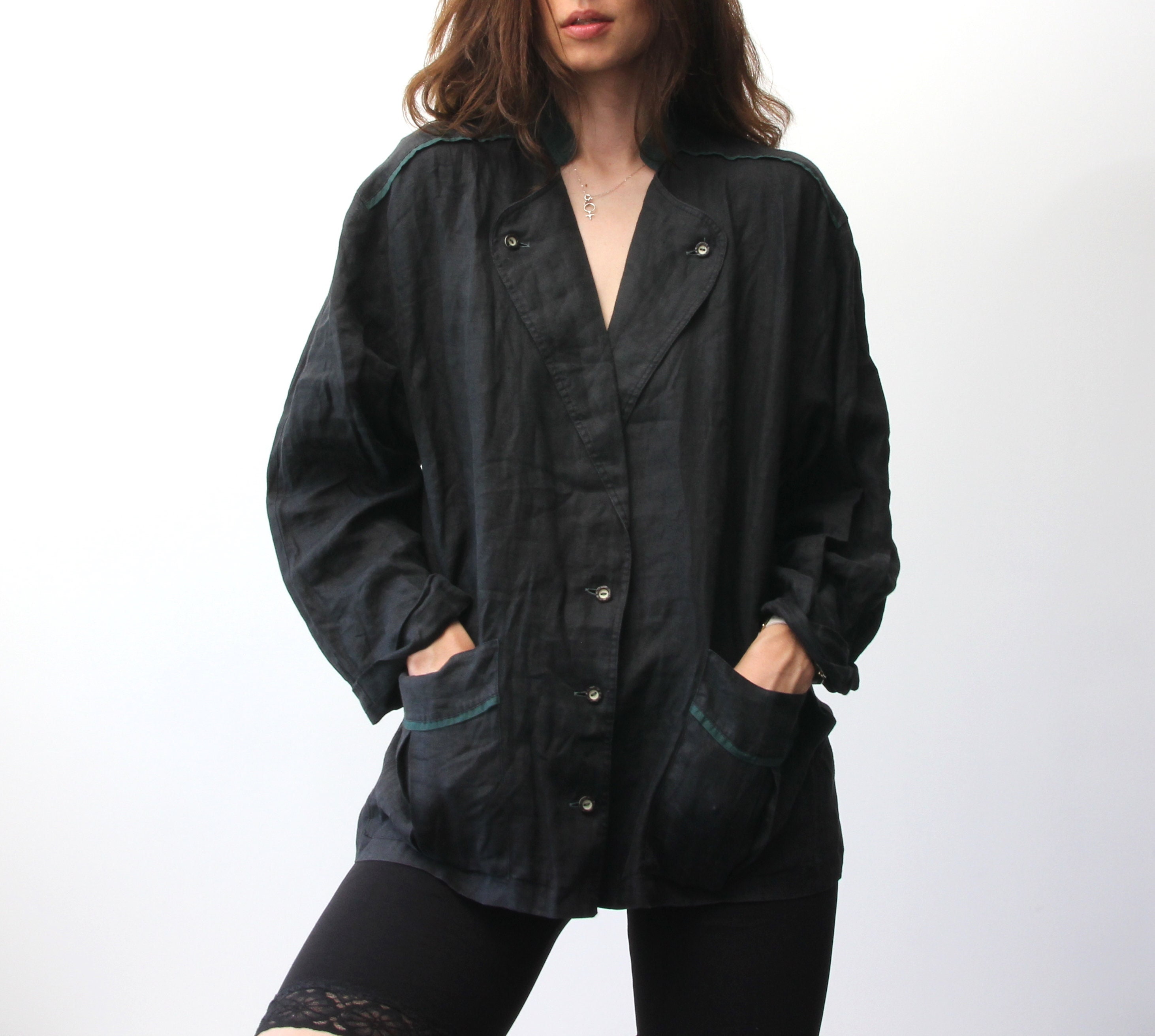 Oversized Linen Jacket - Etsy