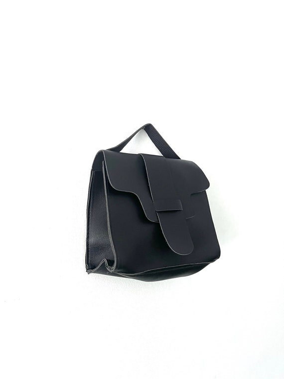 Goth Mini Bag Black Leather Small Bag 90s Handbag Minimal Bag Top Handle Bag Case Satchel Bag Etsy Ireland