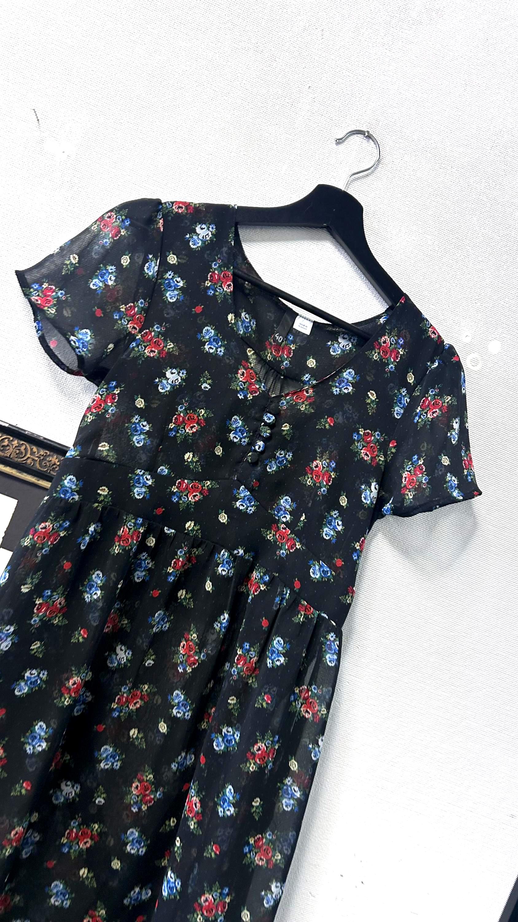 Black floral dress - Etsy.de