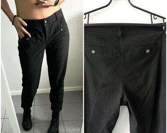 Pantalon court avec rampe arrondie / Pantalon longueur cheville / Pantalon style équitation / Pantalon business pour femme - Moyen