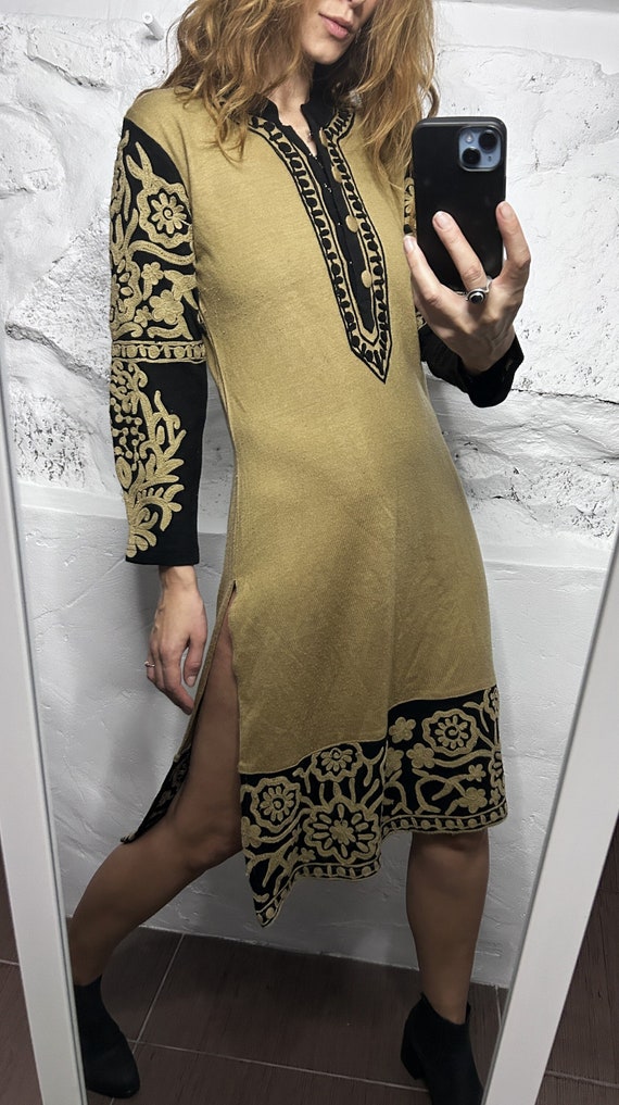 Boho Embroidered Dress / Long Sleeved Tunic / Chi… - image 3