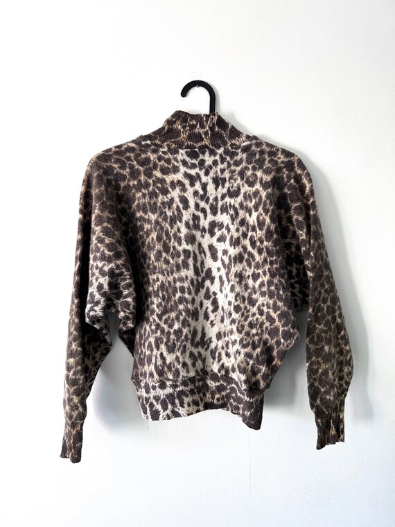Leopard Crop Sweater / Rockabilly Top / Pin Up Gi… - image 8