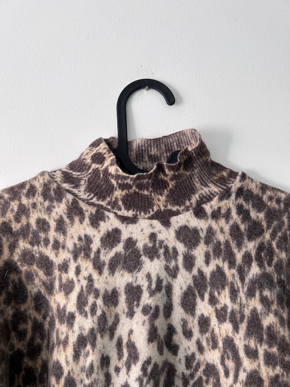 Leopard Crop Sweater / Rockabilly Top / Pin Up Gi… - image 6