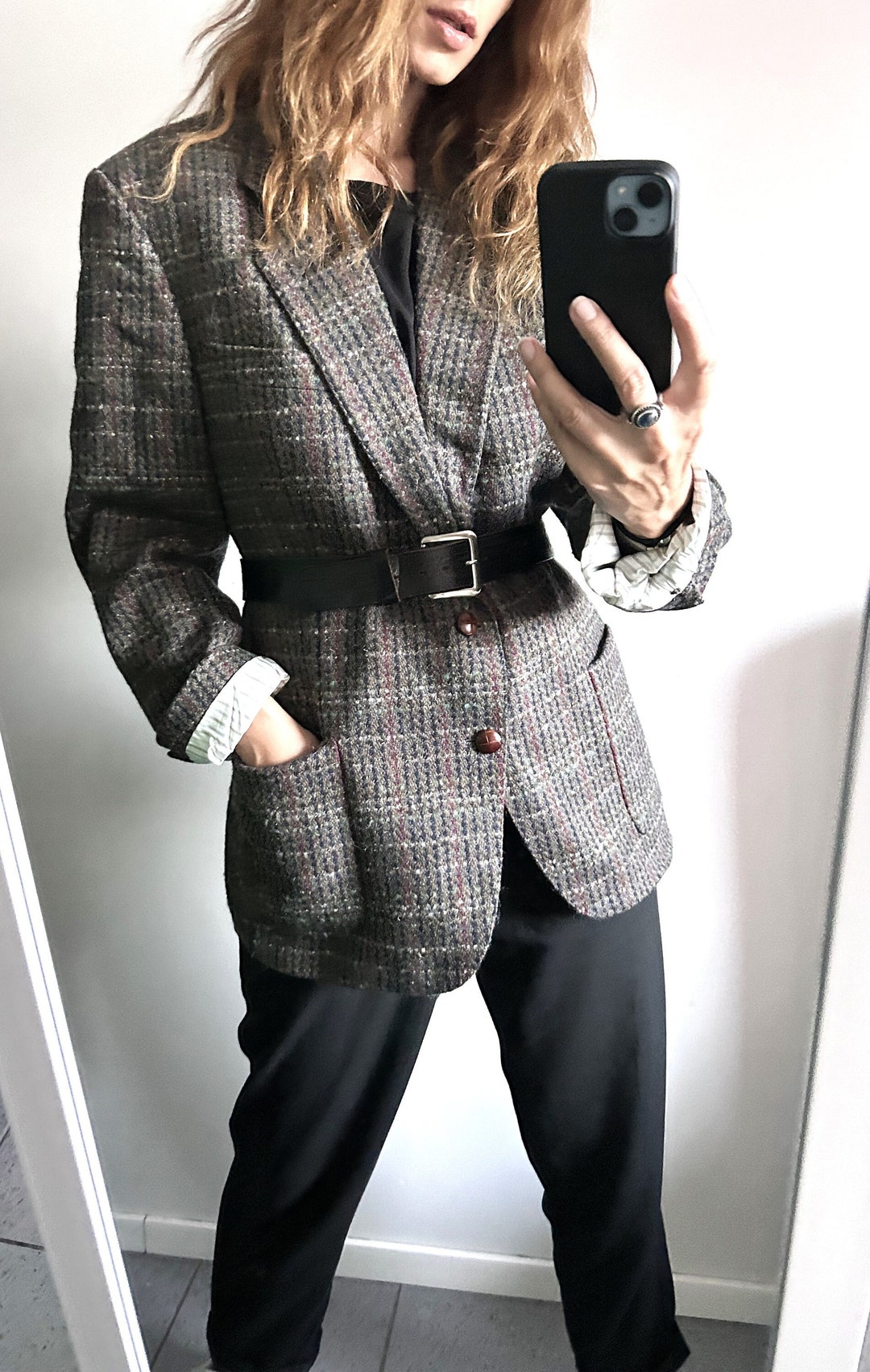 Tweed Unisex Blazer / Earth Colors Jacket / Classy Jacket / Wool Jacket ...