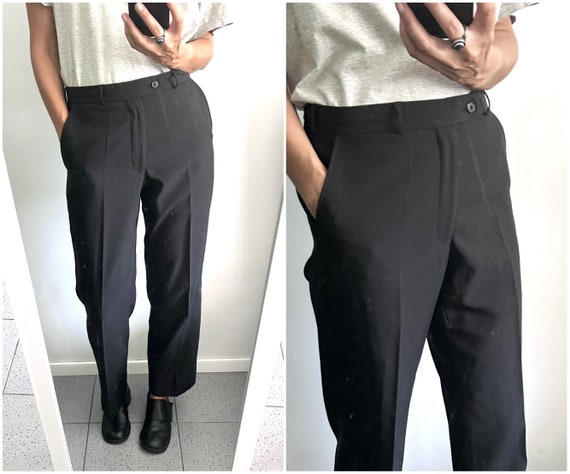 Black Classy Trousers / Vintage Pants / Unisex Classic Pants