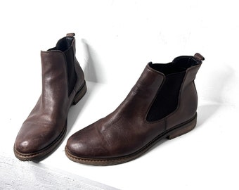 Bottines chelsea marron/bottines en cuir/chaussures en cuir véritable/bottes décontractées/bottines en caoutchouc/chaussures richelieu - EU39 UK6 US8'5