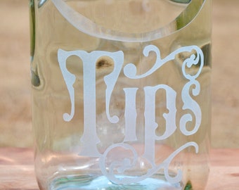 Tip Jar from Recycled Large Liquor Bottle