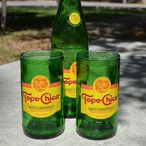 Set of 4 Topo Chico Grapefruit Bottle Glasses