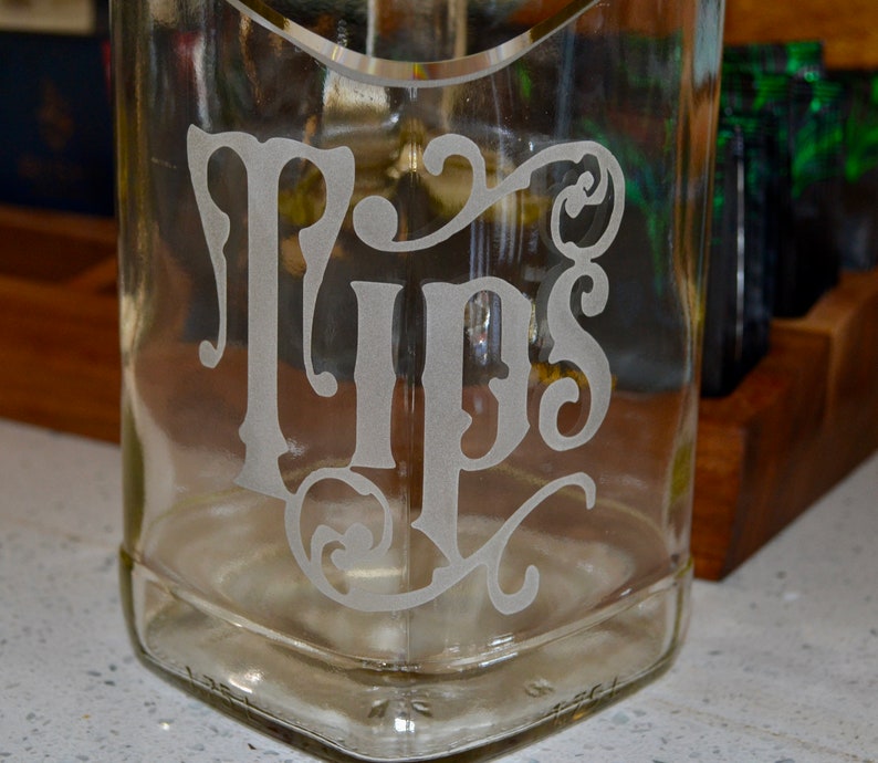 Tip Jar from Recycled 1/2 Gallon Liquor Bottle image 1