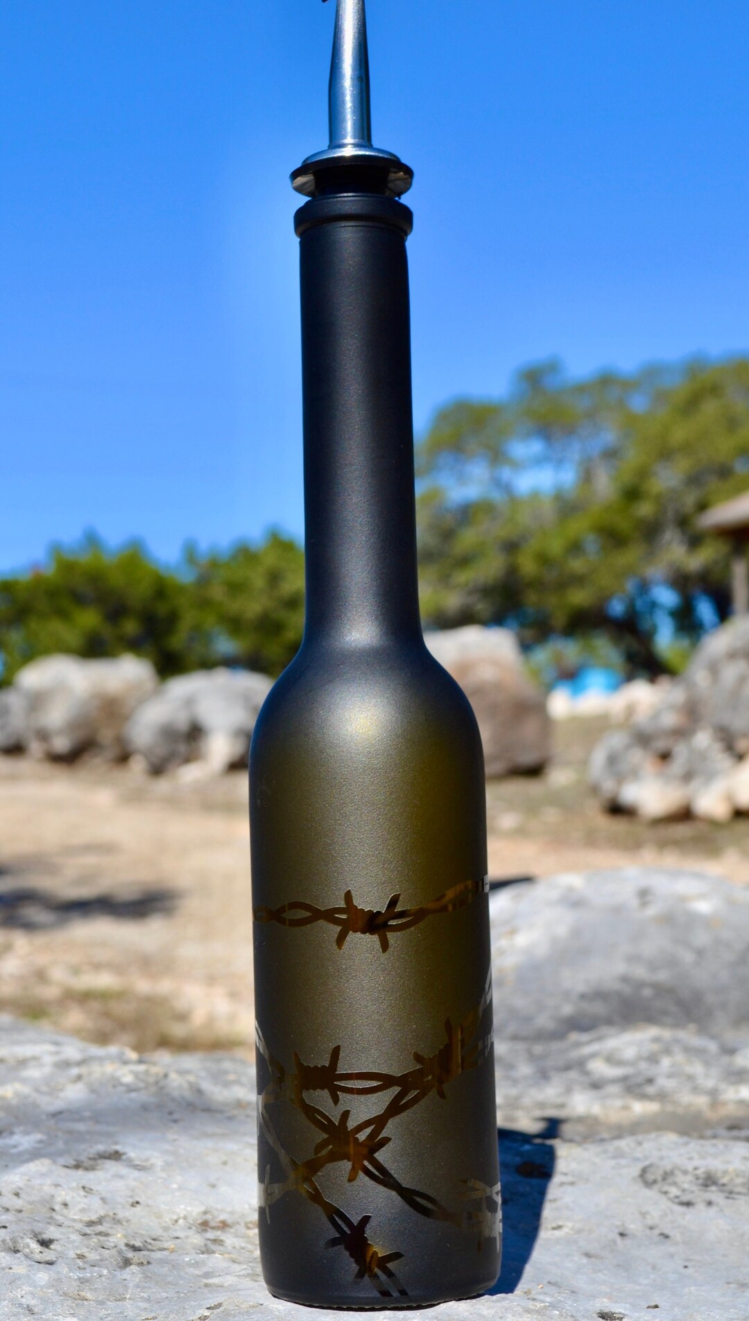 Barbed Wire Design Recycled Bottle Olive Oil Dispenser Etsy