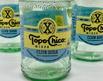 Set of 4 Juice/Shot Glasses made from Topo Chico "Club Soda"