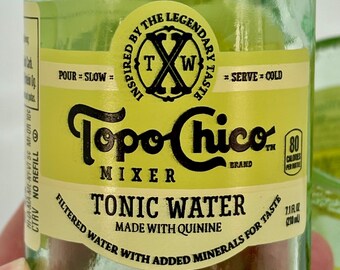 Set of 4 Juice/Shot Glasses made from Topo Chico "Tonic Water"