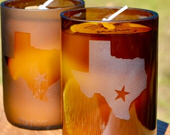 Merlot Scented Soy Candle in Texas Bottle