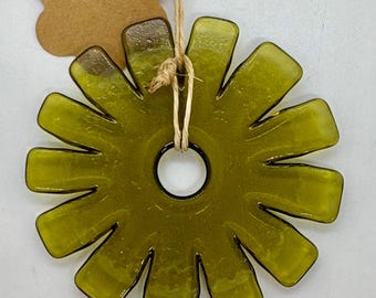 1 Amber/Gold Bottle Recycled Glass Ornament