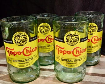 Set van 4 grote Topo Chico flesglazen