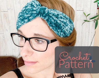 Velvet Ear Warmer, Velvet Crochet Pattern, Crochet Ear Warmer Pattern, Velvet Headband, Crochet Headband Pattern