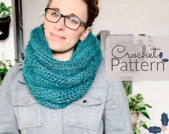 Holley Cowl Crochet Pattern, Chunky Crochet Cowl Pattern, Slouchy Crochet Cowl