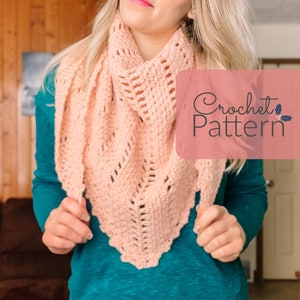 Better In Pink Triangle Scarf, Crochet Triangle Scarf Pattern, Crochet Scarf Pattern, Crochet Triangle Scarf