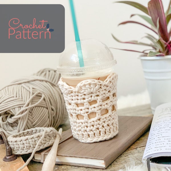 Boho Cup Cozy, Crochet Pattern, Crochet Cup Cozy Pattern, Crochet Cozy Pattern