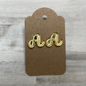 Custom Gold Letter Earring, Personalized Earrings, Initials Earring, Gold Letter Studs, Women Jewelry, Christmas Gift, Birthday Gift for Her