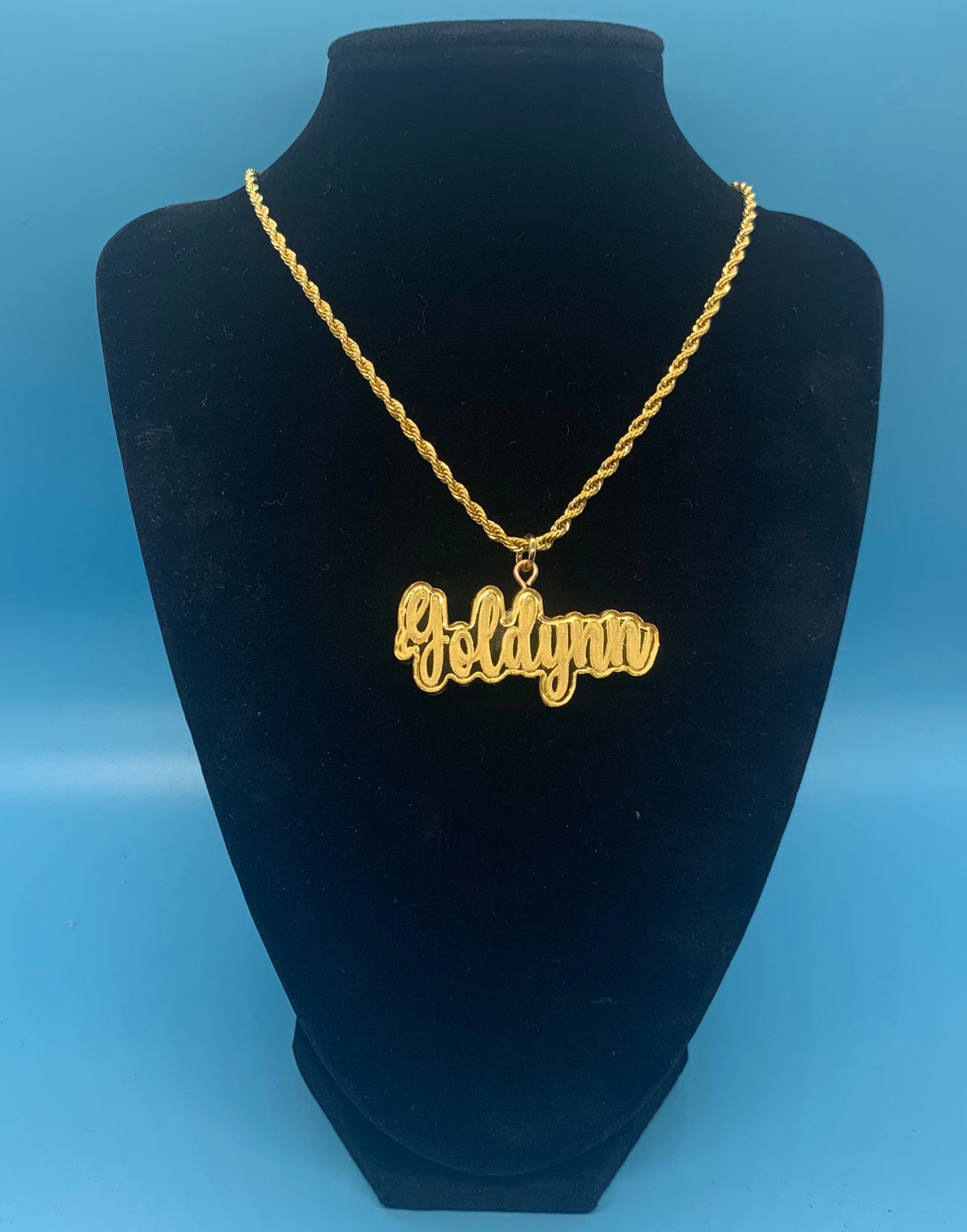 Rope chain name necklace best sale