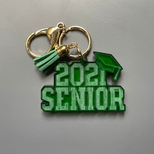 Senior 2021 keychain, graduation gift, class of 2021, Customized Nameplate Keychain, custom laser cut Keychain, acrylic Keychain Glowforge