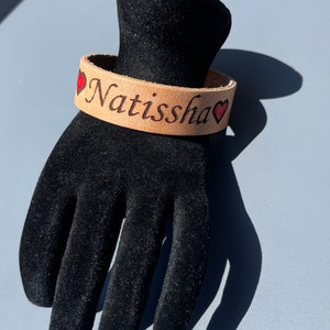 Engraved Leather Bracelet, Custom Women Bracelet, Personalized Bracelet, Leather Bands, Leather Bracelet for Women, Valentine&#39;s Day Gift