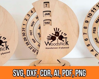 Laser Cut Perpetual Calendar SVG: DIY Desk Decor (3mm & 4mm)
