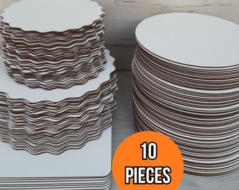 Zestaw grawerowanych podkładek pod ciasto z płyty MDF: podstawa pod ciasto o grubości 3 mm, artykuły do rękodzieła i ekspozycji, niestandardowa podkładka pod ciasto, podstawka pod ciasto, stojak ekspozycyjny na wypieki