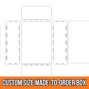 Made-to-Order Box Template for Laser Cutting. Custom Size Box Layout. Digital File for Laser Cutting Projects.