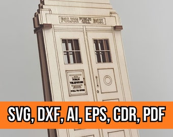TARDIS Police Box Phone Stand Laser Cut Files (Digital Download)