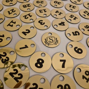 Custom Acrylic Locker Tags: Engraved Number Keychains