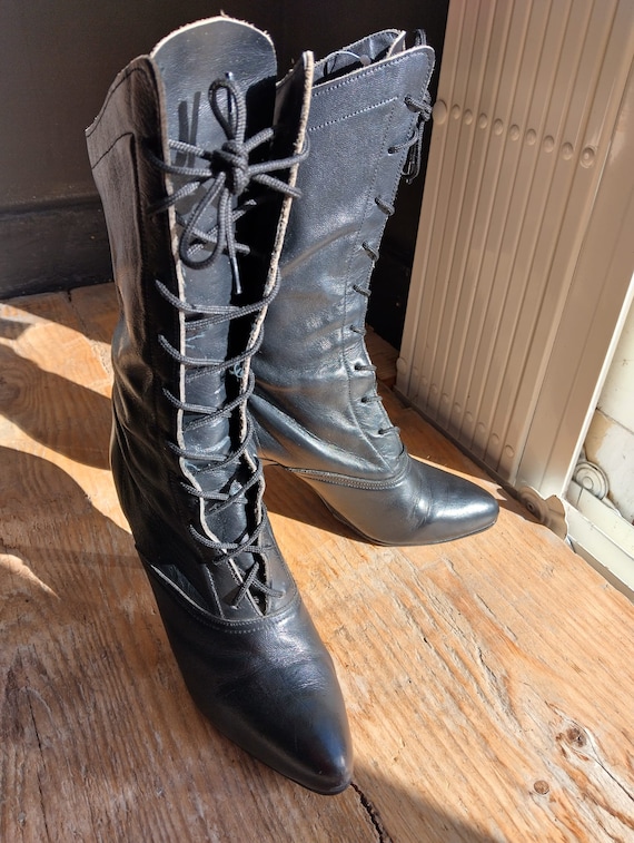 80s does 1800s | Black Winklepicker Boots | Vintag
