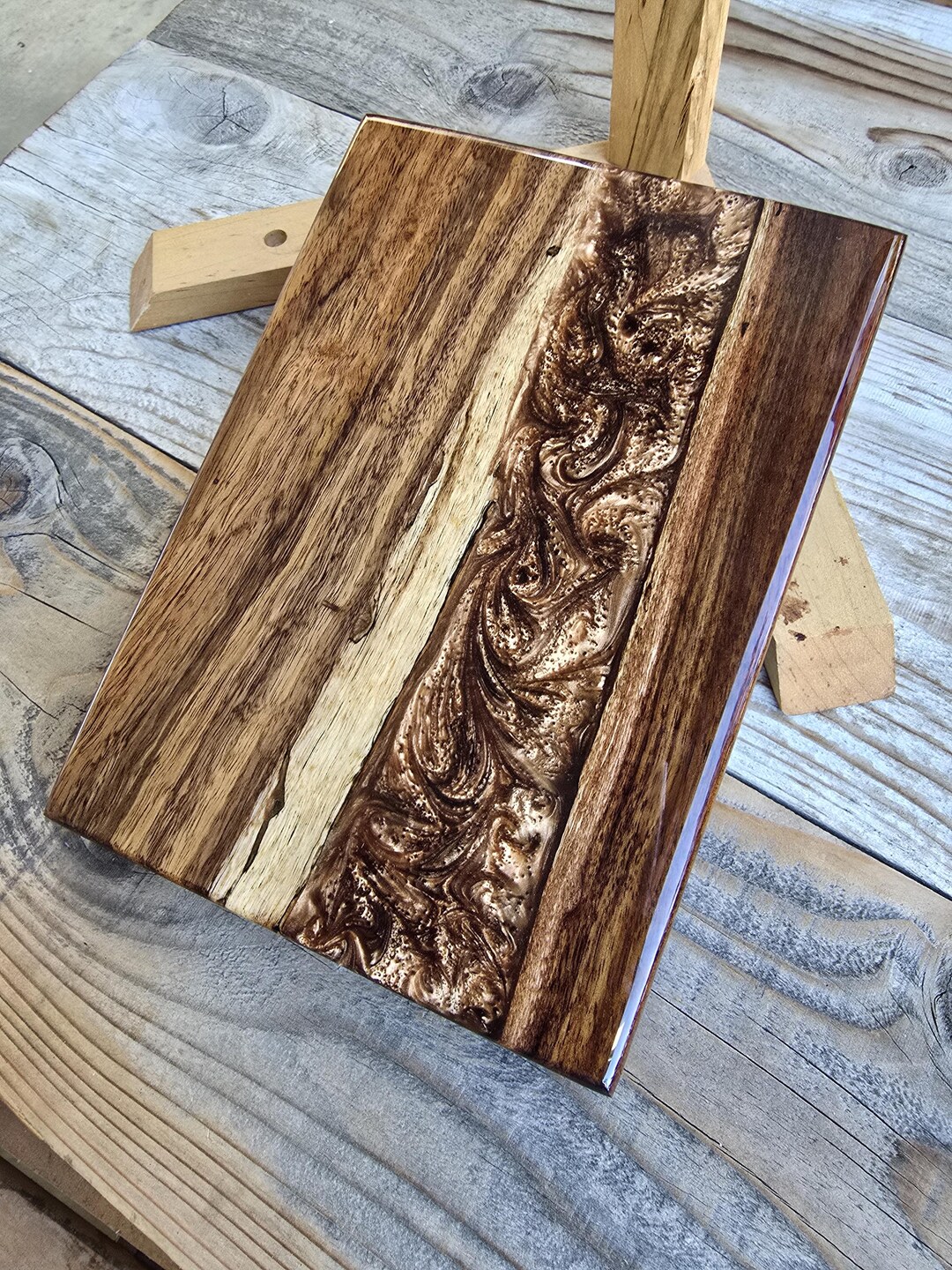 Walnut Wood and Resin Charcuterie Board | Handmade Serving or Decor ...