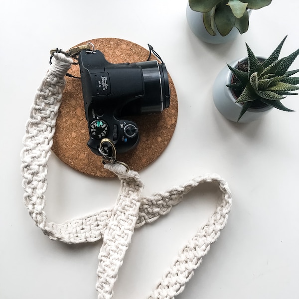 Handgefertigter Kameragurt | DSLR Gurt | Reise und Fotografie Geschenk | Boho Kameragurt | Taschengurt | Makramee Kunst | Fotograf Geschenk