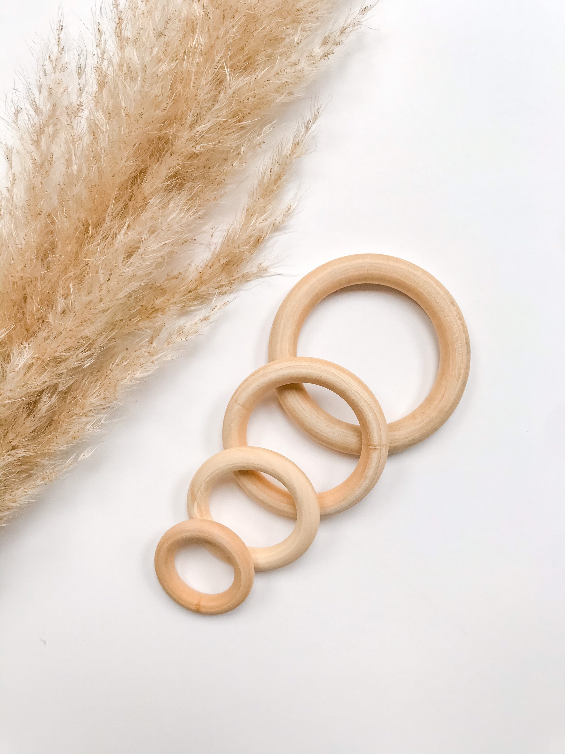 Natural Wooden Rings DIY Wooden Rings Macrame Wooden Rings Etsy