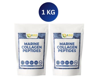 Colágeno Marinho em Pó com Peptídeos | Capturado na Natureza, Antienvelhecimento 1KG (2 pacotes de 500g)
