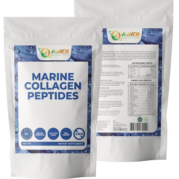 Collagen Powder Wild Caught Pure Marine (Anti-aging, Joints, Reduce Cellulite, Hair Skin & Nails)