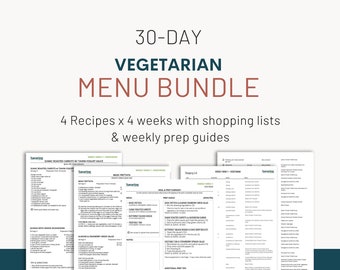 Paquete de plan de comidas vegetariano de 30 días