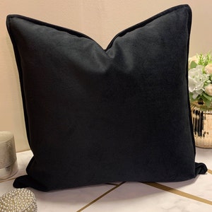 Black Velvet Luxury Cushion Cover Handmade Throw Pillow Case for Sofa Chair Bed Car Home Décor