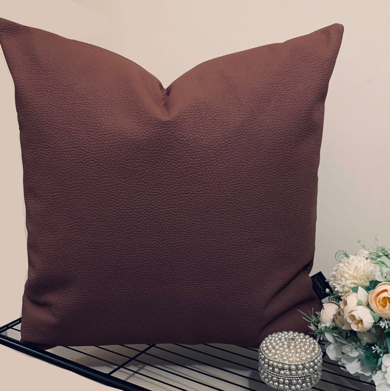 Faux Leather Handmade Luxury Cushion Cover Throw Pillow Case Etsy UK