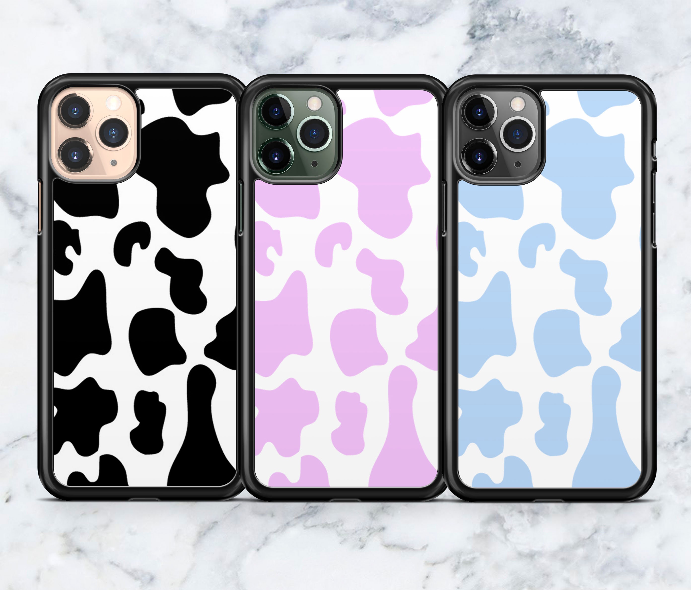 White Black Cow Symbol Pattern Print Phone Case Cover for iPhone 5 5S Se 6 6S 7 8 Plus X Xs Xr Max 11 Pro-Lb1106-For iPhone 8 