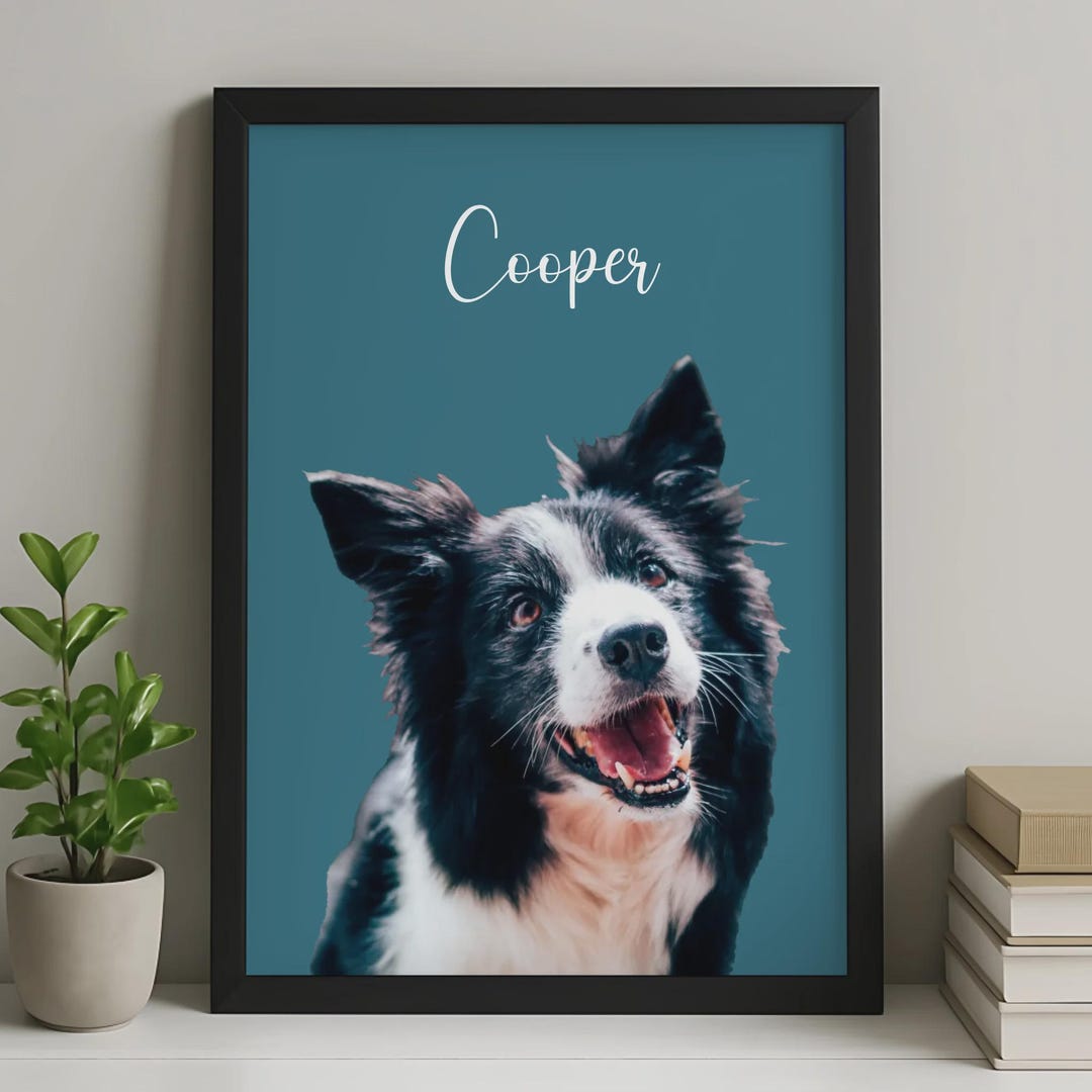 Personalised Pet Portrait Print — Custom Dog Photo Art, Pop Art Pet ...