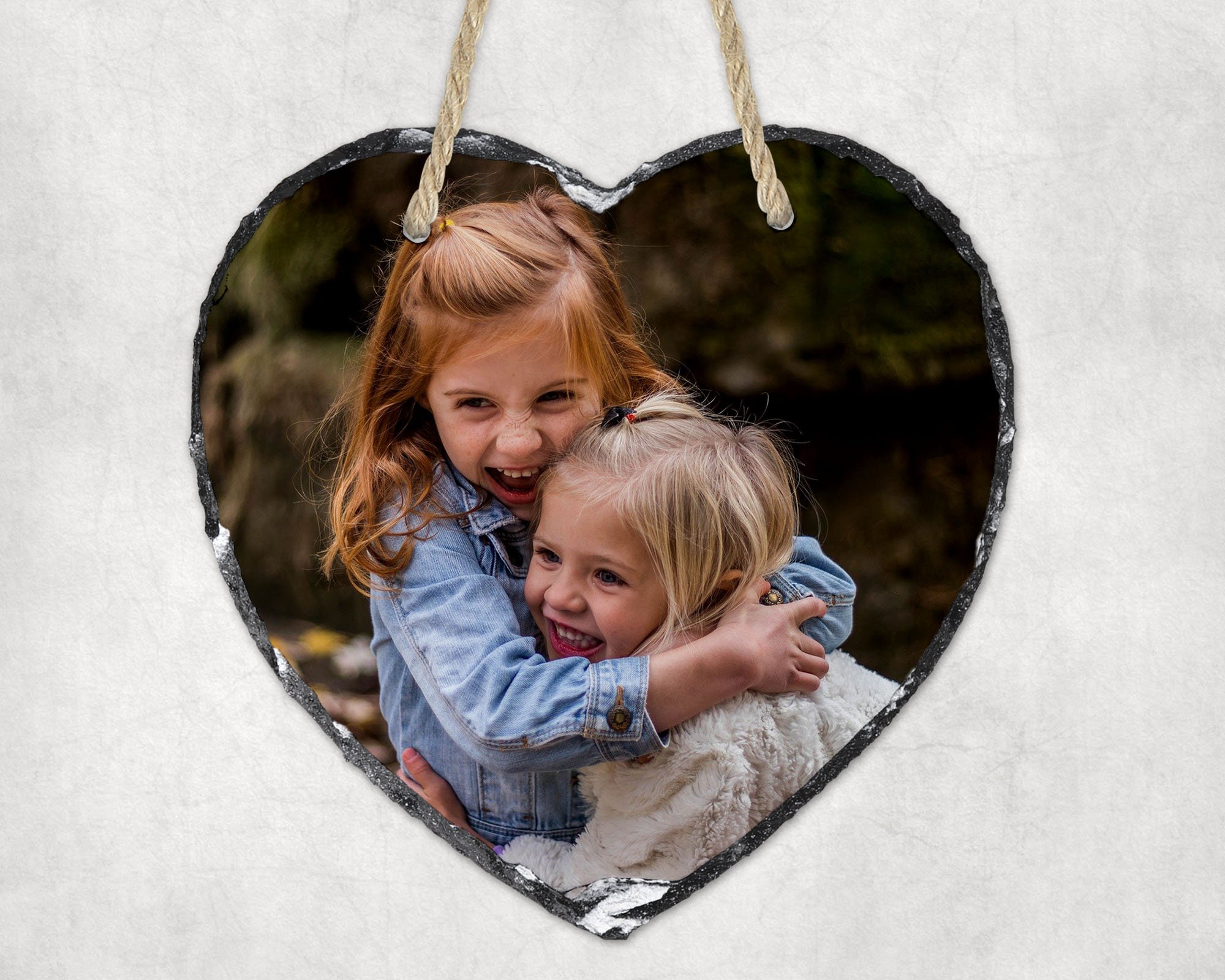 Personalised Large Hanging Heart Photo Rock Slate Photo Slate With Stands  Slate Photo Frame Valentines Gift Wedding Gift Anniversary 
