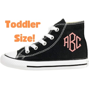 Toddler Kids Converse High Tops Initials | Personalized Custom Stitched Embroidered Shoes Sneakers | Unique Gift | Any Occasion | Designs