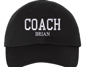 Custom Coach Hat Personalized Embroidered Dad Hat Personalized Embroidered Adult Cap, Gifts Under 20
